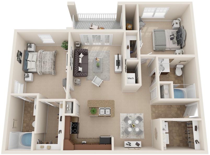 The Blue Ridge Apartment Floor Plan